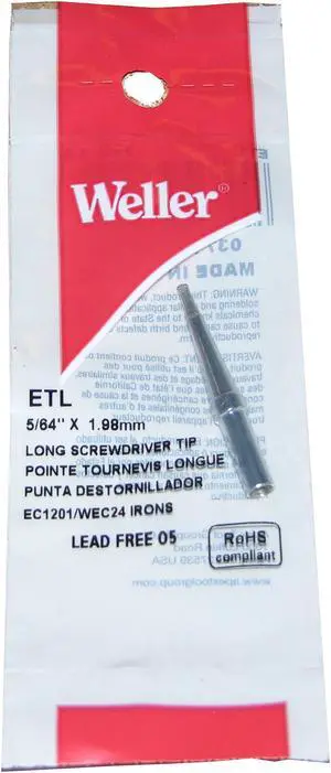 WELLER ETL Soldering Tip, Screwdriver, 2 mm, For Use With 1UNE4