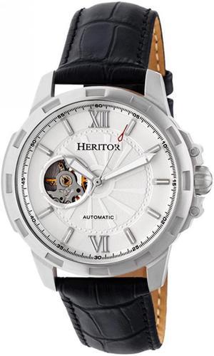 Heritor Automatic Bonavento Semi Skeleton Leather Band Watch Silver Newegg