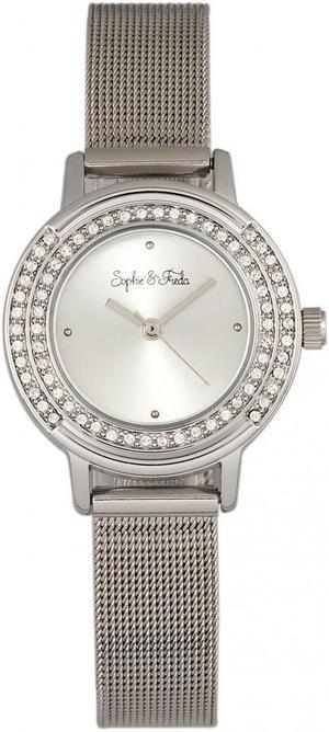 Sophie & Freda Cambridge Bracelet Watch W/Swarovski Crystals - Silver