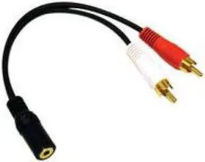 CablesToGo 3.5mm Female to 2 RCA Male Stereo Y-Cable Adapter