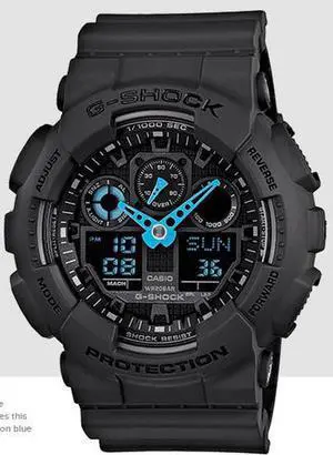 Casio GA100C-8A G-Shock Black Plastic Resin Case and Bracelet Digital-Analog Dial