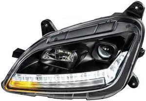 United Pacific 35781 Blackout Projection Headlight With LED Sequential Turn and DRL For 2011+ Peterbilt 579/587 - Driver