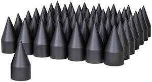 United Pacific 10000CB 33mm x 4-1/8 inch Black Spike Nut Cover - Thread-On (60 Pack)