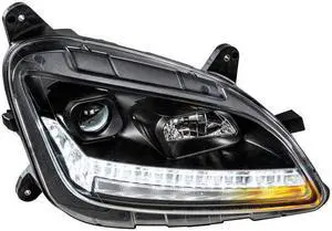 United Pacific 35782 Blackout Projection Headlight With LED Sequential Turn and DRL For 2011+ Peterbilt 579/587 - Passenger