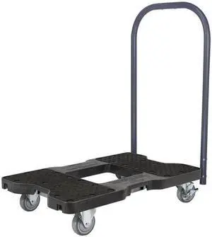 Snap-Loc 1500 Lb Industrial Strength Professional E-Track Push Cart Dolly Black SL1500P4B