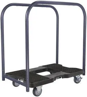 Snap-Loc 1200 Lb Professional E-Track Panel Cart Dolly Black, Safely Moves More In Less Time With Easy Rolling Casters, Removeable Panel Bars, Optional E-Strap Safety Attachment! SL1200PC4TB