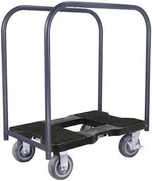 Snap-Loc 1800 Lb Super-Duty Professional E-Track Panel Cart Dolly Black, Safely Moves More In Less Time With Easy Rolling Casters, Removeable Panel Bars, Optional E-Strap Safety Attachment! SL1800PC6B