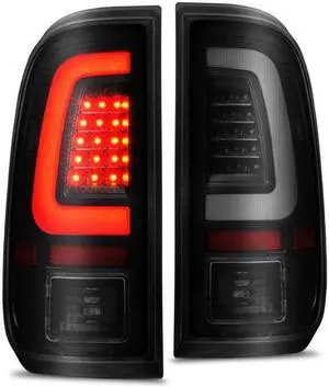 CG Ford F-250/Super Duty 08-16 Led Tail Lights Black Housing Smoke Lens (W/ C Lights Bar) 03-FD08TLEDJMSM-C