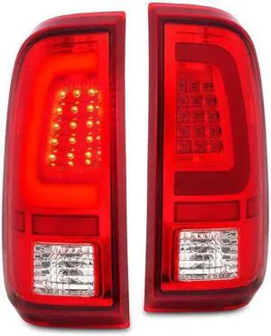 CG Ford F-250/Super Duty 08-15 Led Tail Lights Red/Clear W/ C Lights Bar 03-FD08TLEDRE-C