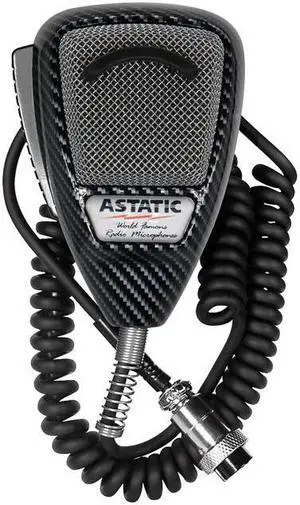 Astatic 636L Noise-Canceling 4-Pin CB Microphone, Carbon Fiber Finish 302636LCF