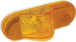 RoadPro 6.5"x2.25" Oval Sealed Light w/Dome & 3-Prong Connector, Amber Lens RP-6164A