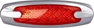 RoadPro 4.75"x1.25" Sealed Diamond Lens LED Light w/SS Base, Red RP1370RD