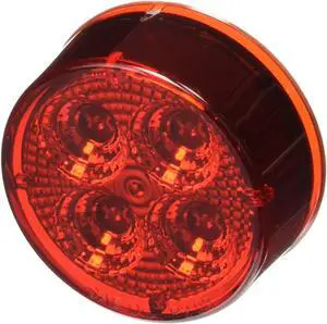 RoadPro 2.5" Round LED Diamond Lens Sealed Light with 2-Pin Connection, Red RP1010RDL