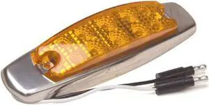 RoadPro 4.75"x1.25" Sealed Diamond Lens LED Light w/SS Base, Amber RP1370AD