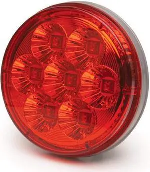 RoadPro 4" LED Round Sealed Light with 3-Prong Connector Red Bulk RP4064RLED/B