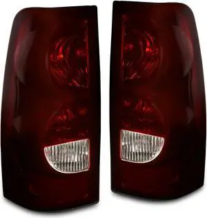 CG Chevy Silverado 04-07 Tail Lights Dark Red And Clear Lens (Black Rim) 03-CL04TLDS-2