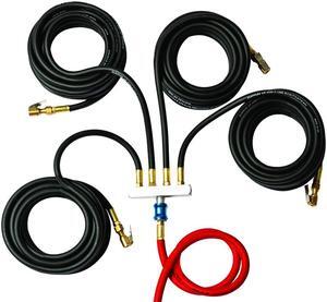 Esco Equipment 4 Way Manifold Manifold, 4 Way w/ 4x6 Ft. Hose w/ Clip on Chucks [For use with 10963] 10966