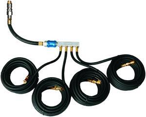 Esco Equipment 4 Way Manifold Manifold, 4 Way w/ 4x25 Ft. Hose w/ Clip on Chucks [For use with 10965] 10967