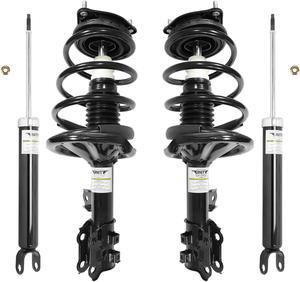 Unity Automotive 4-11133-259890-001 Fnt & Rr Complete Strut Assembly Shock Kit For 2007-2010 Hyundai Elantra