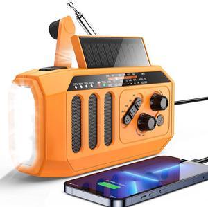 Emergency Radio Raynic 5000 Weather Radio Solar Hand Crank AM/FM/SW/NOAA  Weather Alert Portable Radio with Cellphone Charger, Headphone Jack
