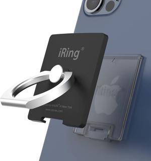 iRing Link Wireless Charging Friendly Phone Holder  Cell Phone Ring Grip Finger Holder and Stand Compatible with iPhone Galaxy and Other SmartphonesMatt Black