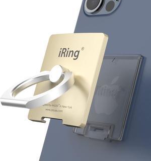 iRing Link Wireless Charging Friendly Phone Holder  Cell Phone Ring Grip Finger Holder and Stand Compatible with iPhone Galaxy and Other SmartphonesGold