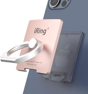 iRing Link Wireless Charging Friendly Phone Holder  Cell Phone Ring Grip Finger Holder and Stand Compatible with iPhone Galaxy and Other SmartphonesRose Gold