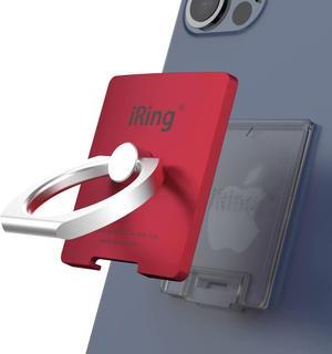 iRing Link Wireless Charging Friendly Phone Holder  Cell Phone Ring Grip Finger Holder and Stand Compatible with iPhone Galaxy and Other SmartphonesMetallic Red