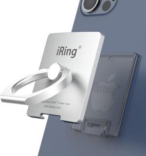 iRing Link Wireless Charging Friendly Phone Holder  Cell Phone Ring Grip Finger Holder and Stand Compatible with iPhone Galaxy and Other SmartphonesSIlver
