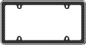 Cruiser Accessories License Plate Frame Button Tuck Bling Chrome/Black/Clear 18525