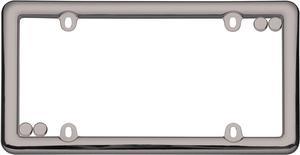 Cruiser Accessories License Plate Frame Nouveau Black Chrome w/fastener caps 20680