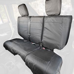 Rugged Ridge Ballistic Seat Cover Rear Black 4 Door; 07-10 Jeep Wrangler JKU 13266.06