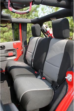 Rugged Ridge Neoprene Rear Seat Cover Black & Gray 07-12 Jeep 4-Door Wrangler 13264.09