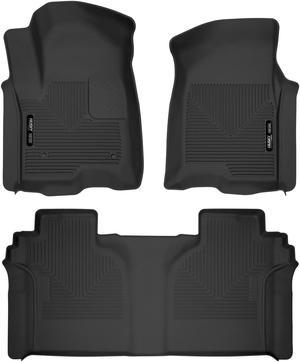 Husky Liners X-act Contour Series | Front & 2nd Seat Floor Liners - Black | 54208 | Fits 2019-2022 Chevrolet Silverado/GMC Sierra 3 Pcs