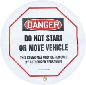 AME Do Not Start or Move Vehicle Wheel Cover, 24" H 95025