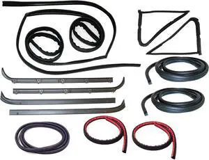 Fairchild Fit 1987-1996 Ford F-250 & F-350 Crew cab Front and Rear Belt Weatherstrip, door seal, and Window Channel Front Driver or Passenger Side doors 16pc Kit KF1039-16