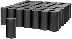 United Pacific 10190CB Wheel Lug Nut Cover Set, 33mm x 4 1/4", Black, Tall Cylinder, Thread-On