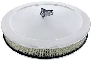 United Pacific S1108 14" Chrome Round Air Cleaner Assembly