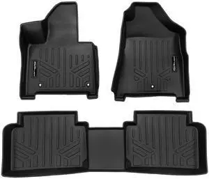 SMARTLINER Custom Fit All Weather Protection Black 2 Row Floor Liners Compatible With 2024-2025 Hyundai Santa Fe (Fits All Trims)
