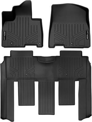 SMARTLINER Custom Fit All Weather Protection Black 2 Row Floor Liners Compatible With 2024-2025 Toyota Land Cruiser (Fits All Models)