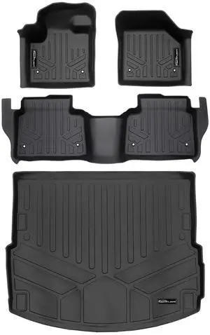 SMARTLINER All Weather Protection Custom Fit Black 2 Row Floor Mats and Cargo Liner Set Compatible With 2020-2023 Land Rover Discovery Sport (Only Fits 5 Passenger Models)