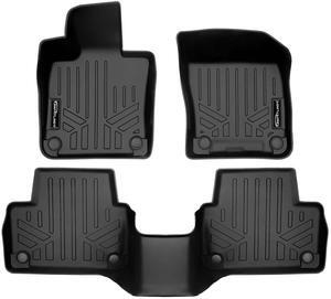 SMARTLINER All Weather Protection Custom Fit Black 2 Row Floor Mat Liner Set Compatible With 2019-2023 Volvo S60 (Does NOT Fit Plug-In Hybrid Models)