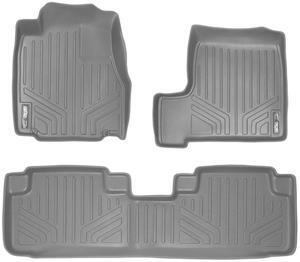 SMARTLINER Custom Fit All Weather Protection Gray 2 Row Floor Liners Compatible With 2007-2011 Honda CR-V (Fits all Models)