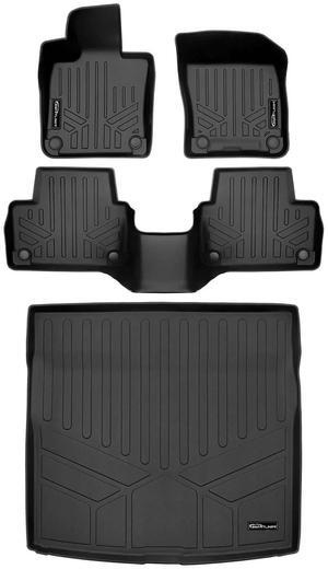 SMARTLINER All Weather Protection Custom Fit Black 2 Row Floor Mats and Cargo Liner Set Compatible With 2019-2023 Volvo S60 (Does NOT Fit Plug-In Hybrid Models.Only Fits Models with Spare Tire)