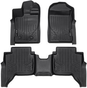 SMARTLINER Custom Fit All Weather Protection Black 2 Row Floor Liners Compatible With 2024-2025 Ford Ranger (Only Fits Super Crew Cab Models. Does not fit XL models.)