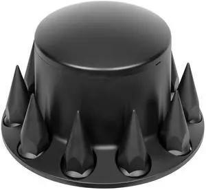 United Pacific 10342 Axle Hub Cover, Rear, Matte Black, Dome, with 33mm Spike Th