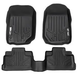 SMARTLINER Custom Fit Floor Mats 2 Row Liner Set Black Compatible With 2007-2013 Jeep Wrangler Unlimited 4-Door SMARTLINER Custom Fit Floor Mats 2 Row Liner Set Black Compatible With 2007-2013 Jeep Wrangler Unlimited 4-Door