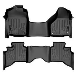 SMARTLINER Floor Mats 2 Row Liner Set Black Compatible With 2012-2022 RAM 1500 Quad Cab with 1st Row Bench Seat and Dual Floor Hooks SMARTLINER Floor Mats 2 Row Liner Set Black Compatible With 2012-2022 RAM 1500 Quad Cab with 1st Row Bench Seat and Dual Floor Hooks