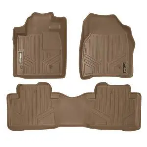 SMARTLINER Custom Fit Floor Mats 2 Row Liner Set Tan Compatible With 2009-2015 Honda Pilot SMARTLINER Custom Fit Floor Mats 2 Row Liner Set Tan Compatible With 2009-2015 Honda Pilot