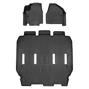 SMARTLINER 3 Row Liner Set Black Compatible With 2017-2024 Chrysler Pacifica 7 or 8 Passenger Model (No Hybrid Models) and 2020 Voyager SMARTLINER 3 Row Liner Set Black Compatible With 2017-2024 Chrysler Pacifica 7 or 8 Passenger Model (No Hybrid Models) and 2020 Voyager